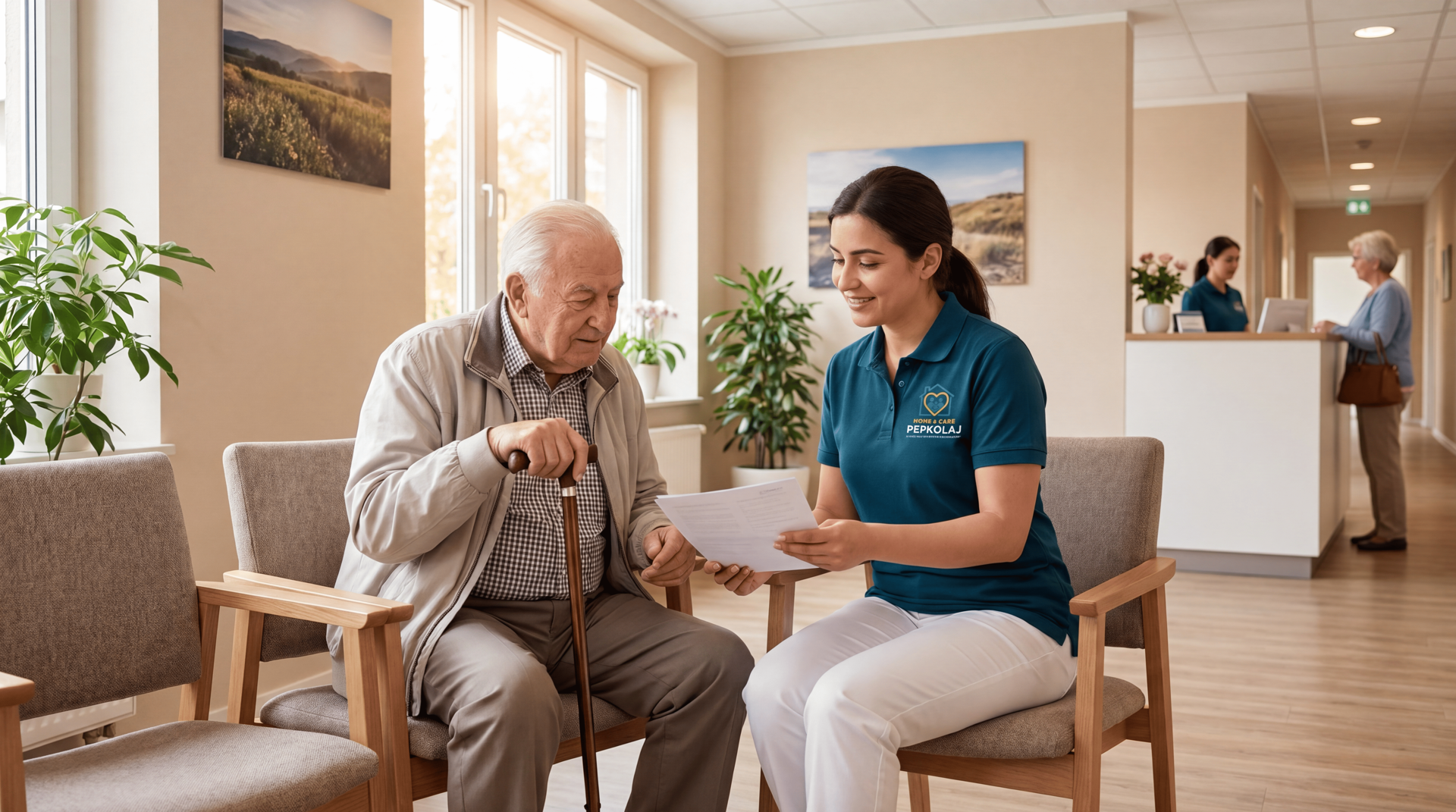 Foto: Betreuungskraft und Person mit Demenz – ruhiger gemeinsamer Moment