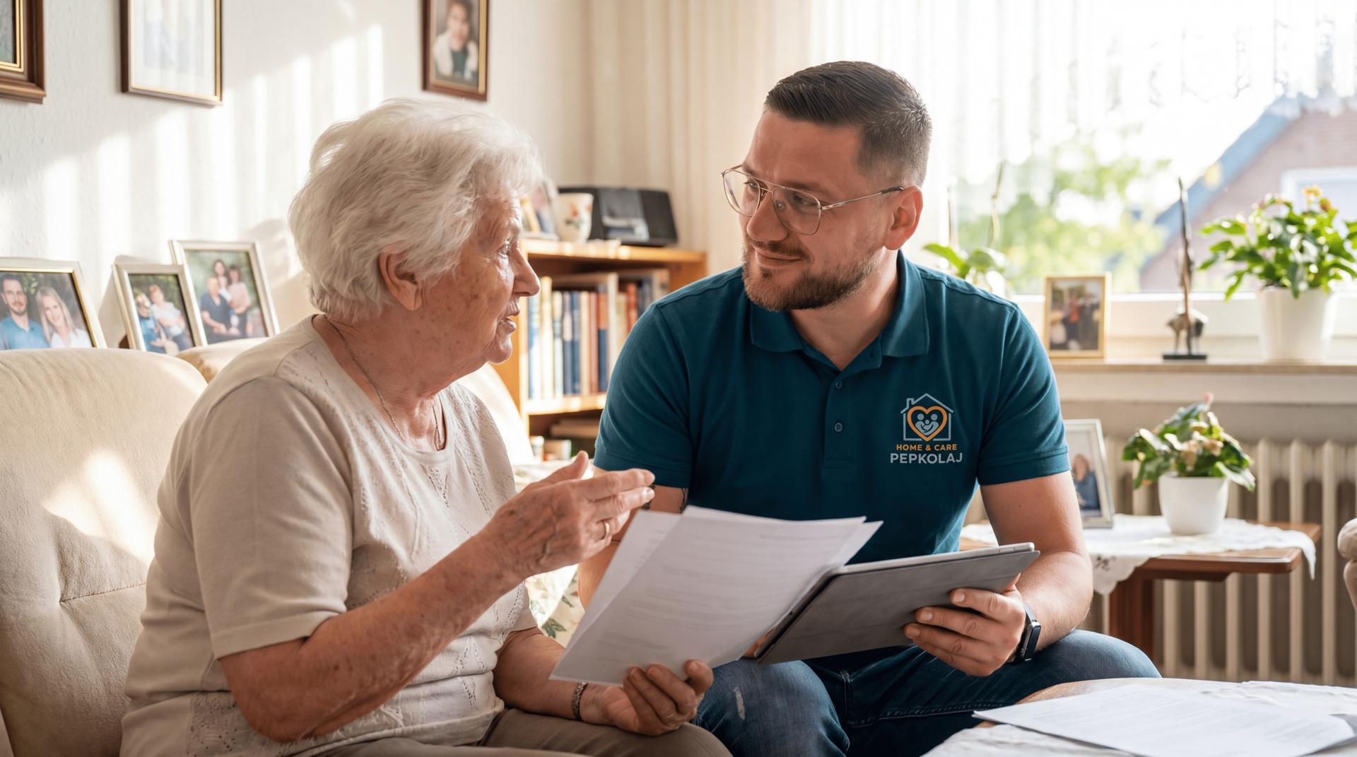 Klisard Pepkolaj im Gespräch mit Klientin – Pepkolaj Home & Care Düsseldorf